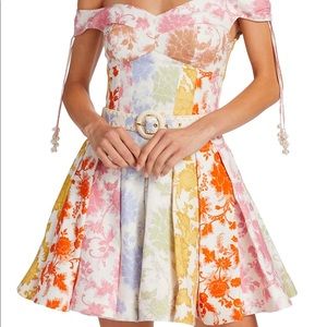 ZIMMERMAN POSTCARD SPLICED MINI DRESS